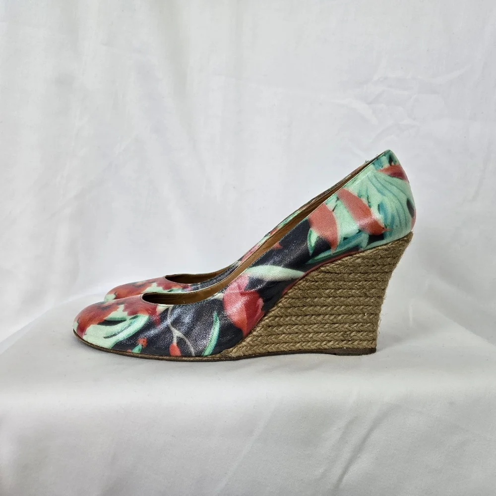 Lanvin Womens Leather Multicolor Floral 3.5